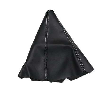 PU-läder AT MT Växelknopp Växelratt Växelknopp Kåpa för Volvo S60 V70 XC90 Subaru Forester Peugeot 307 206 308 407-vit linje