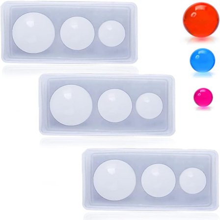 3 stk Lille Kugle Silikone Harpiks Forme Silikone Kugleforme