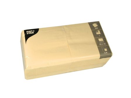 PAPSTAR Servett 1-lags 33x33cm creme 500/fp - Lyreco - Kök och servering - Servetter och dukar - Servett - 1-lagers