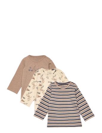 Albert - T-Shirt 3-Pack T-shirts Long-sleeved T-shirts Multi/mønstret Hust & Claire