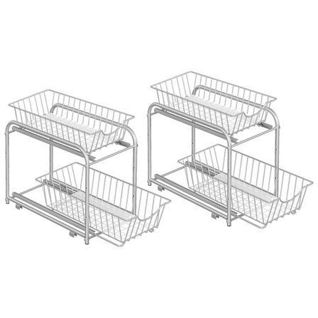 Håndvaskopbevaring med 2 udtrækkelige kurve 2-pak