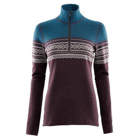 Aclima DesignWool Marius Mock Neck with Zip Woman Women base layer tops Purple S