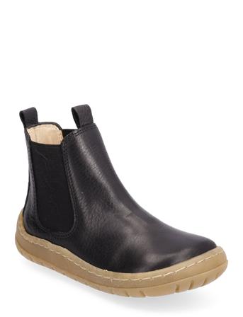 Booties - Flat - With Elastic Boots Støvler Black ANGULUS