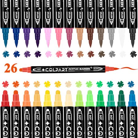 26 kpl - Tussit - Kaksipäiset moniväriset kynät multifärg_yux