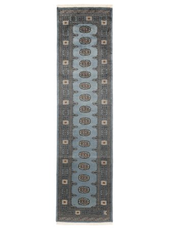 Orientalisk Pakistan Bokhara 2Ply 78X299 Hallmatta Mörkgrå/Svart Ull, Pakistan