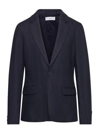 Linen Blazer Suit Mango Navy