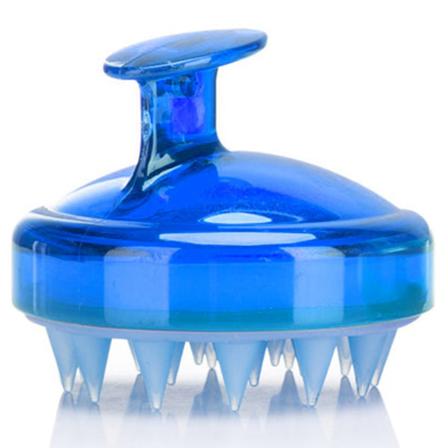 Hårkam Silikonhuvud, Borsthuvudmassage, Transparentblått