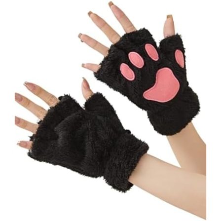 2 Par Katt Tassar Vantar Fingerlösa Björntass Söta Handtassar Utrustning Cosplay Kostym Tillbehör