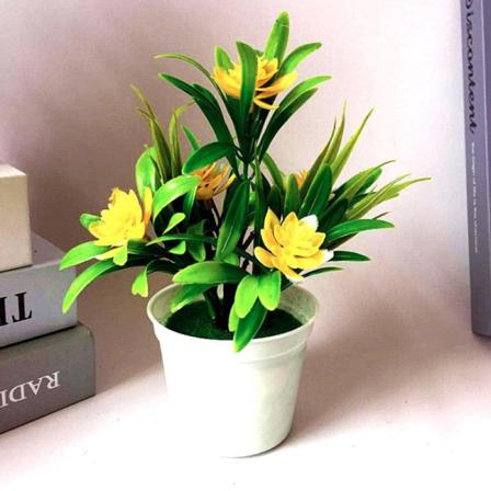 Utendørs Flower False s Blomster Kunstig hageinnredning Med Po Yellow