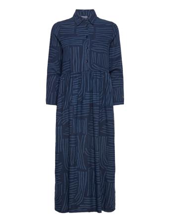 Stripes Flared Long Dress Knelang Kjole Navy Bobo Choses