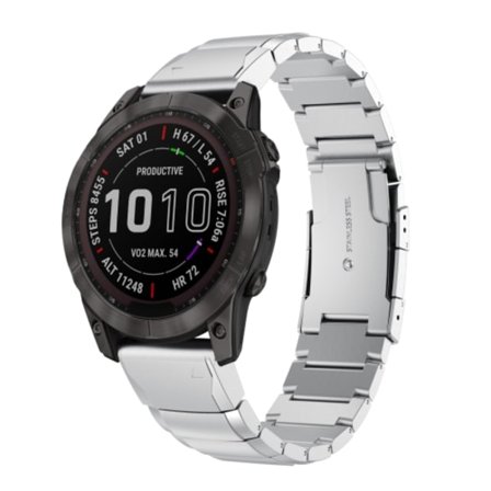 För Garmin Fenix ​​7X 26mm Tortoise Shell watch i rostfritt stål