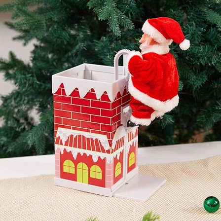 Elektrisk Nisse Klatrestige, Sjov Klatrende Nisse Med Musik Og LED-Julekugler, Til Fest Hjem Dør Væg, Jul