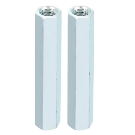 2 stk. M8 * 66 Lang Stangmøtrik Sekskantet Muffemøtrik Afstandsbeslag med Gevind