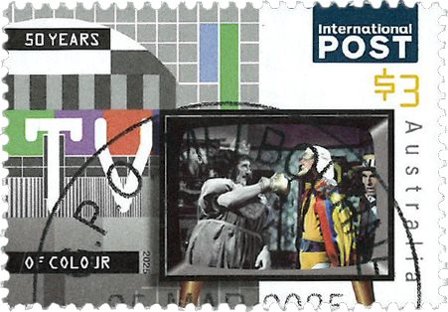 Australien - Farvetv 50 år - Stemplet frimærke