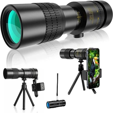 10-300x40 mm zoom monokulärt teleskop med optiskt HD-prisma för vuxna för fågelskådning Vandring Camping
