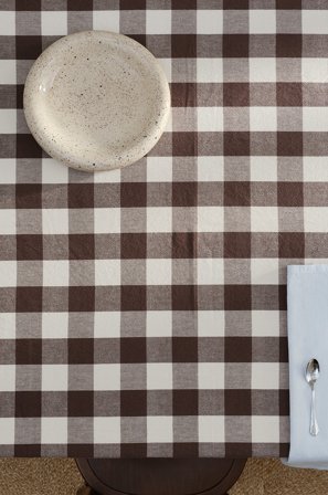 Jotex - Duk Brun/naturhvit - CARLY - Kjøp Duker hos Jotex