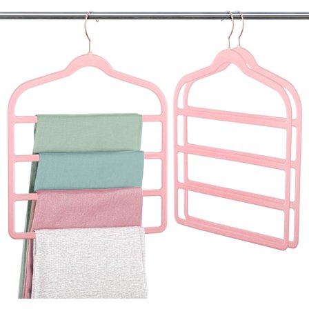 Samettihousujen henkari, tilaa säästävä liukumaton housuteline, 3 kpl farkkujen henkareita, monivartinen samettihenkari vaatekaapin järjestelyteline (