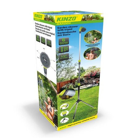 Kannettava ulkosuihku jalustalla ja säädettävällä korkeudella 160-220 cm