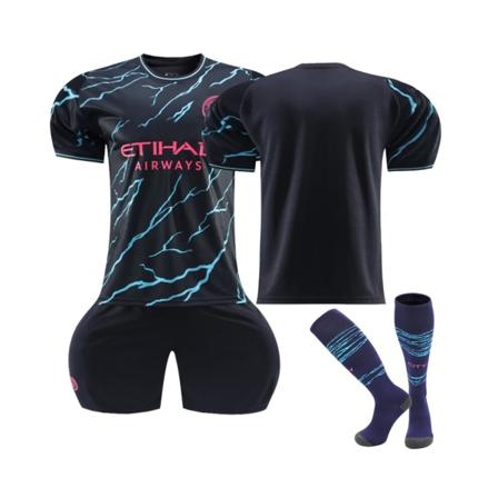 (2023/24 Manchester City Third Shirt Team Fotbollströja Set L(175-180CM)