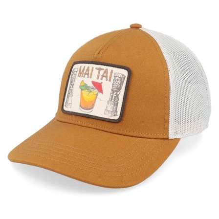 American Needle - Brun trucker Keps - Mai Tai Archive Tiki Valin Ivory/Hazel Trucker @ Hatstore