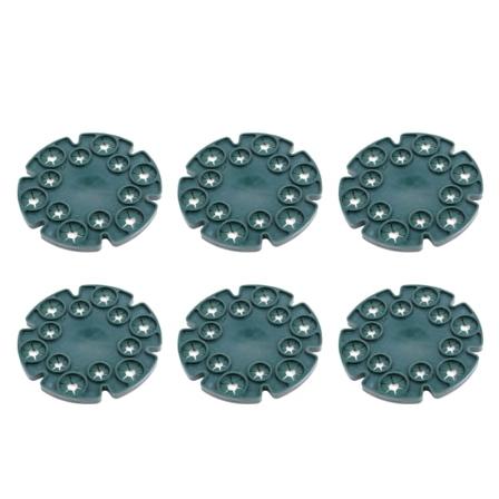 (6 stk A1/skive (diameter 13,5cm, egnet for 8mm/11mm rør)) Hagestolpe klatrestativholder materiale: PE-plast