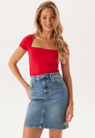 GANT Short Denim Skirt MID BLUE BROKEN IN Vaatteet