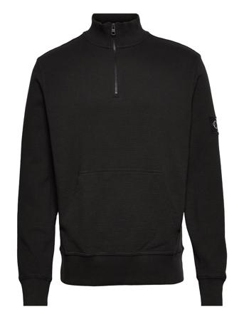 Textured Badge Half Zip Hwk Black Calvin Klein Jeans