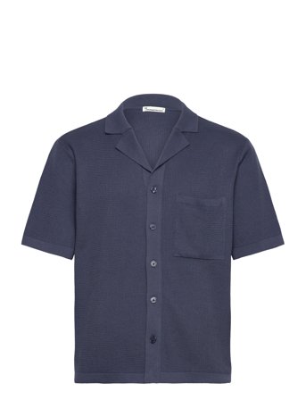 Knowledge Cotton Apparel | Boxy Short Sleeve Structured Knitte | L