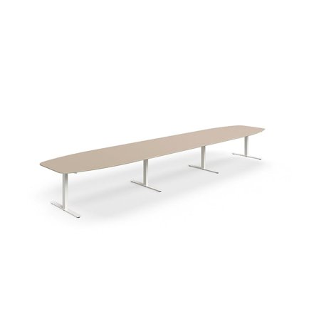 Konferencebord NOVUS, 5600x1200 mm, hvid/lergrå