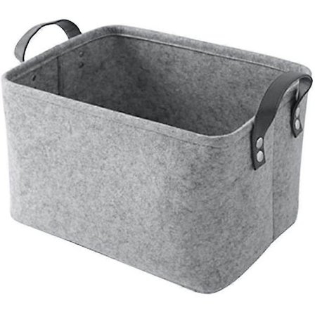 Filt Opbevaringspose Vasketøjskurv Opbevaringskurv Filtkurv Med Håndtag Garderobe Organizer Opbevaringsboks Til Tøj Håndklæder Lagner