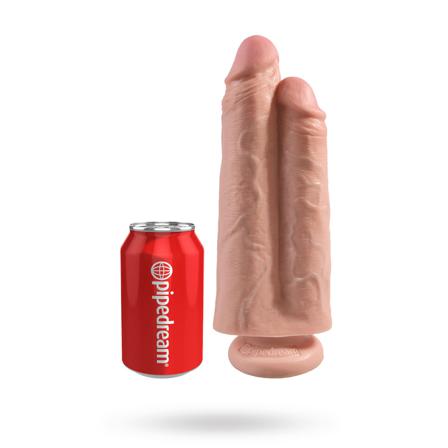 Two Cocks One Hole 23 cm - Naturlig - Vuxen.se - Air pressure stimulator, klitoris vibratorer, dildoer, lystkugler, magic wand & æg.