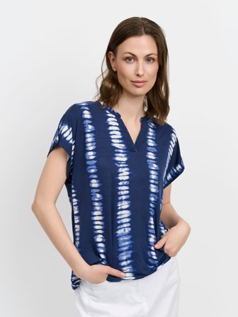 SIGNATURE - Kortærmet T-shirt - Navy Mix - Mønstret