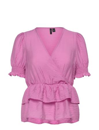 Vmmigga S/S Fake Wrap Peplum Top Exp Ga Purple Vero Moda