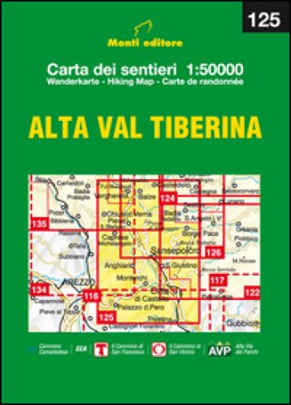 Alta Val Tiberina. Carta dei sentieri 1:50.000. Ediz. multilingue Monti editore