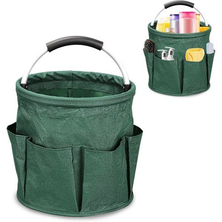 Bærbar rengjøringsbøtte oppbevaringsveske, med 6 lommer, sammenleggbar rengjøringsoppbevaringskurv med håndtak, slitesterk 