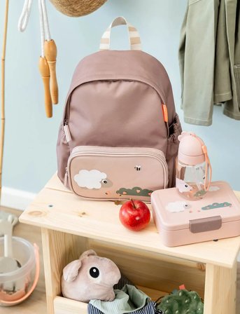 Done by Deer Kids Backpack Tiny Farm Powder 7,5 L - Pink - 27X 16X H 32CM.7.5L