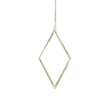 Romb Metall Spegel Väggmonterad Sminkspegel Dekorativ Hängande Spegel Gyllene