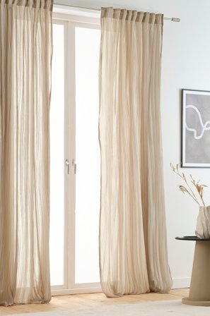 Jotex - Gardin Med Multifunksjonsbånd 2-pk Nougatbrun - TEA - Kjøp Multifunksjonsgardiner hos Jotex