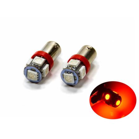 Ba9s Led Med 5st Smd5050 Chip 2-pack T4w Styling Silvergrey Röda 2-pack
