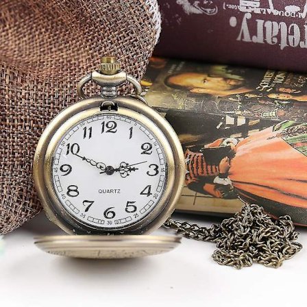 Doctor Who Taskukello Dr. Who Taskukellot Miehille Kvartsiketju Valkoinen Taulu Antiikki Full Hunter (pronssi)