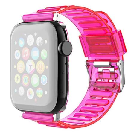 Apple Watch Series 6 / 5 44mm läpinäkyvä ranneke - Ruusu Pink