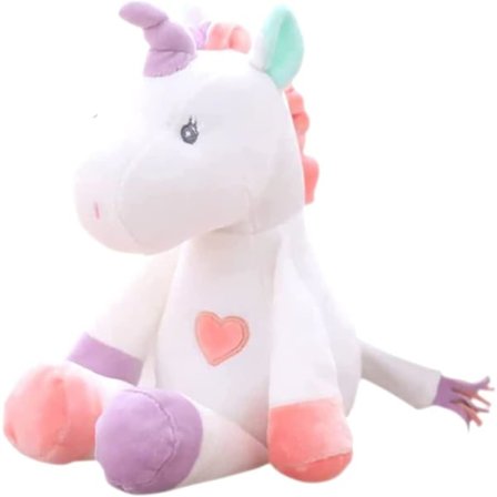 Hvit lilla 35cm barnehage fløyel enhjørning plysj pute - nyfødt