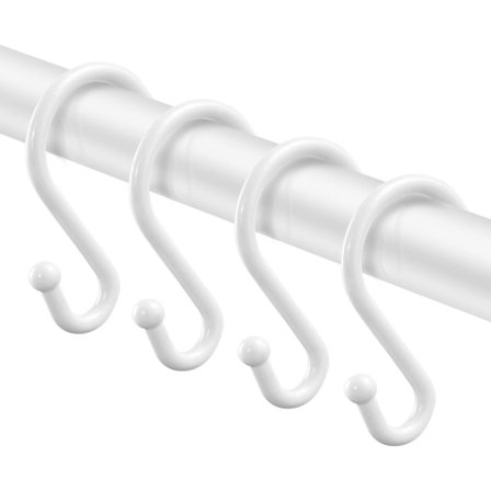 12 st S-formade duschdraperikrokar i metall, rostfria