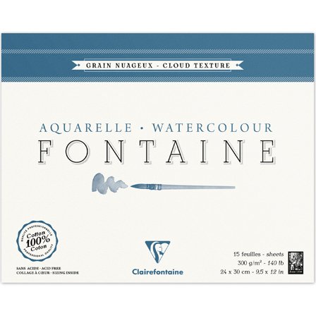 Fontaine Watercolor block Cloud Texture 24x30 cm 300g