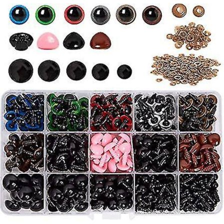 Säkerhetsögon, Näsor och Brickor för Teddybjörn och Mjukdjurstillverkning