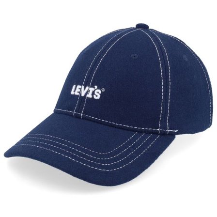 Levi's - Blå unconstructed Keps - Headline Logo Cap Navy Dad Cap @ Hatstore
