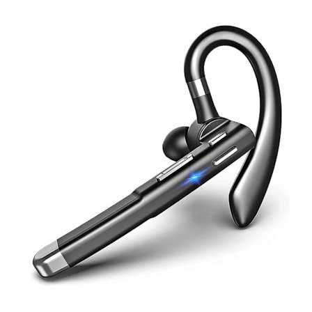 Trådlöst Bluetooth-headset Hands Free Single Ear Hörlurar Brusreducerande Mikrofon för Kontor/D(Svart)