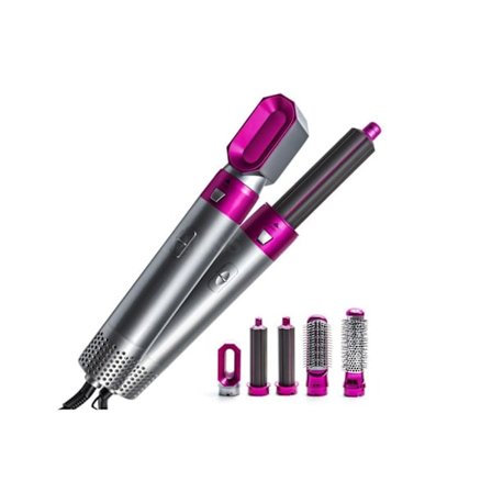 5-in-1 monitoiminen lämpöharja ja hiustenkuivain - sileille, tilaville ja pörröisistä hiuksista