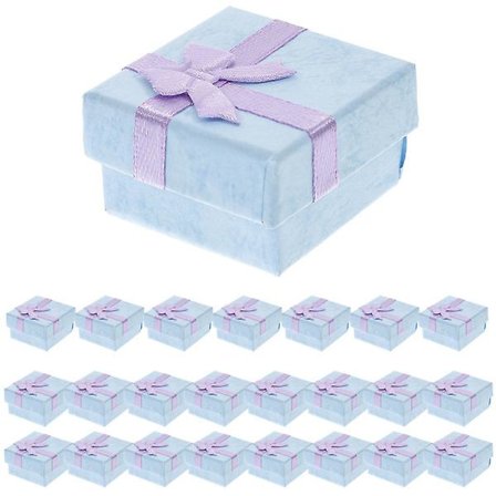 24 stk Smykkebokser Gaver Armbånd Gaveetui Ring Gaveboks Smykke Emballasjebokser Ring Oppbevaringsbokser Lilla 4X4CM