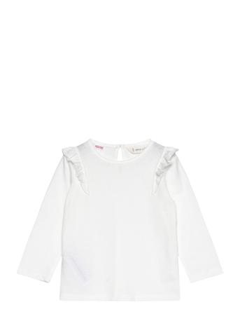 Long -Sleeved T-Shirt With Ruffles Mango White